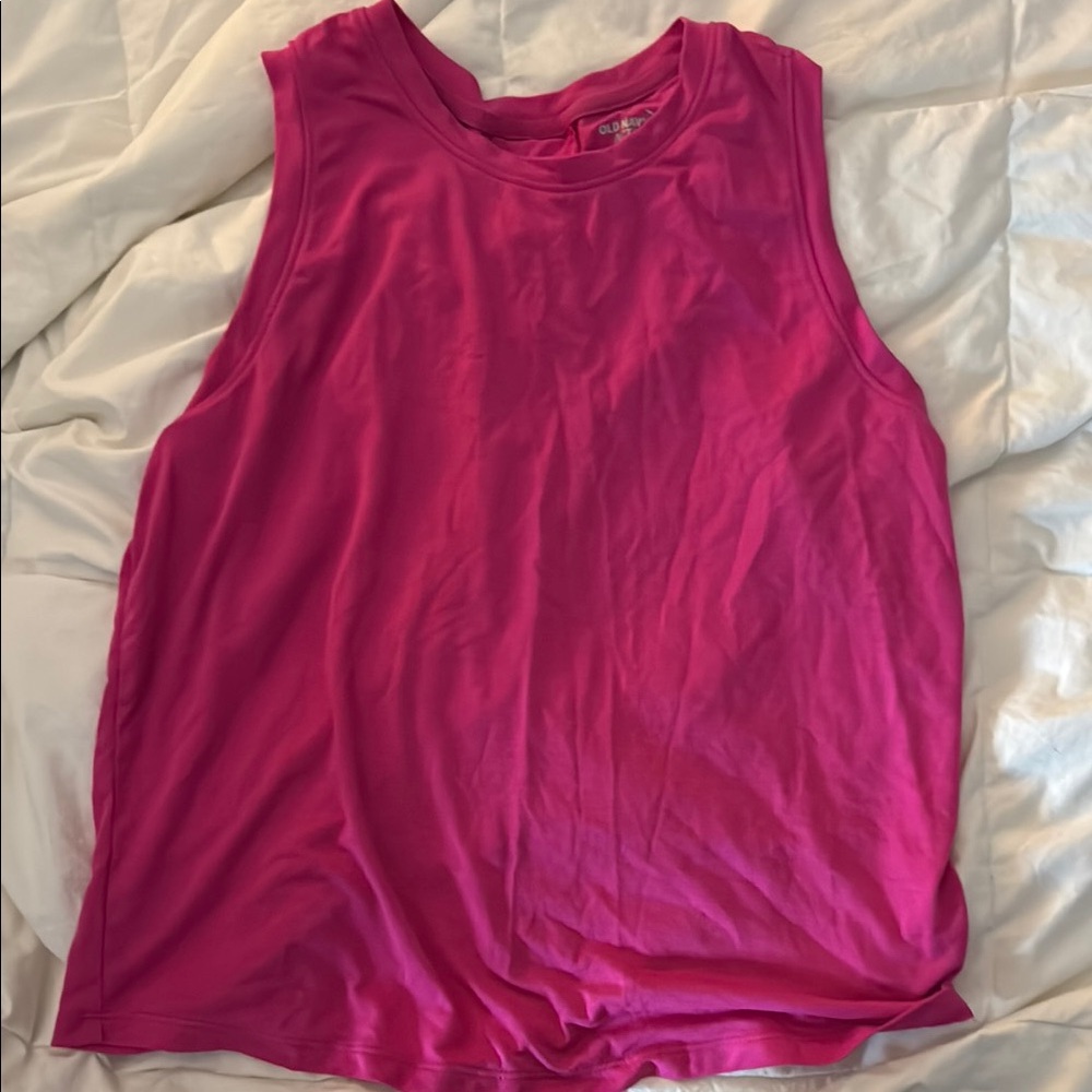 Old Navy Pink Sleeveless Muscle Tee Relaxed Fit